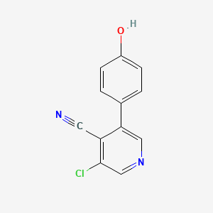 molecular formula C12H7ClN2O B8751857 3-Chloro-5-(4-hydroxyphenyl)isonicotinonitrile 