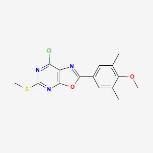 7-Chloro-2-(4-methoxy-3,5-dimethylphenyl)-5-(methylthio)oxazolo[5,4-D]pyrimidine