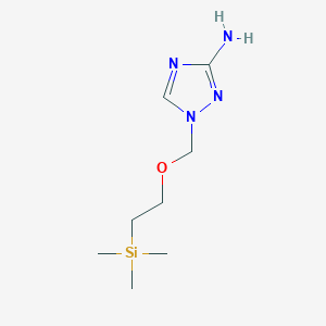 molecular formula C8H18N4OSi B8752113 1-{[2-(Trimethylsilyl)ethoxy]methyl}-1H-1,2,4-triazol-3-amine CAS No. 921760-98-7