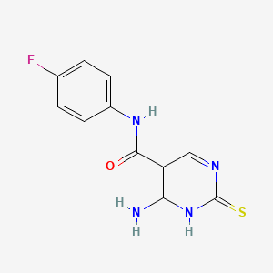 molecular formula C11H9FN4OS B8752145 4-amino-N-(4-fluorophenyl)-2-thioxo-1,2-dihydropyrimidine-5-carboxamide 