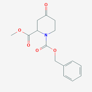 molecular formula C15H17NO5 B8752173 2-Methyl 1-(phenylmethyl) 4-oxo-1,2-piperidinedicarboxylate 