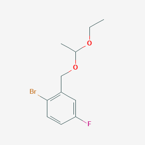 molecular formula C11H14BrFO2 B8752197 Benzene, 1-bromo-2-[(1-ethoxyethoxy)methyl]-4-fluoro- CAS No. 651326-68-0