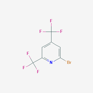 molecular formula C7H2BrF6N B8752217 Pyridine, 2-bromo-4,6-bis(trifluoromethyl)- 