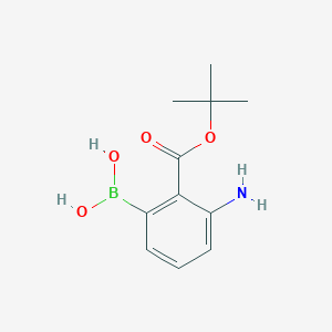 molecular formula C11H16BNO4 B8752275 [3-Amino-2-[(2-methylpropan-2-yl)oxycarbonyl]phenyl]boronic acid 