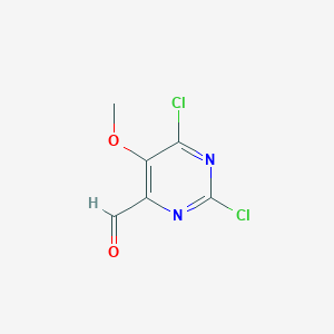 molecular formula C6H4Cl2N2O2 B8752515 2,6-Dichloro-5-methoxypyrimidine-4-carbaldehyde 