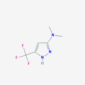 molecular formula C6H8F3N3 B8752535 N,N-Dimethyl-3-(trifluoromethyl)-1H-pyrazol-5-amine 