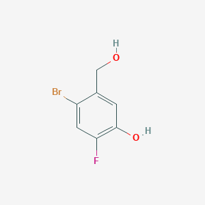 molecular formula C7H6BrFO2 B8752660 4-Bromo-2-fluoro-5-(hydroxymethyl)phenol 