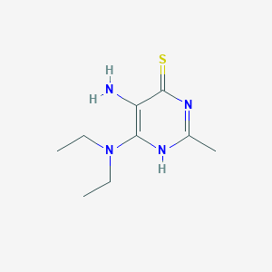 molecular formula C9H16N4S B8753193 5-Amino-6-(diethylamino)-2-methylpyrimidine-4(1H)-thione CAS No. 88798-32-7