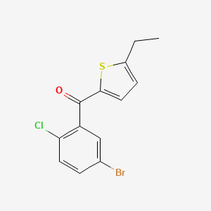 molecular formula C13H10BrClOS B8753291 (5-bromo-2-chlorophenyl)(5-ethyl-2-thienyl)Methanone 