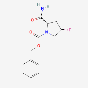 molecular formula C13H15FN2O3 B8753314 (2S,4S)-Benzyl 2-carbamoyl-4-fluoropyrrolidine-1-carboxylate 