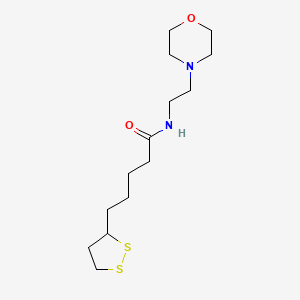 molecular formula C14H26N2O2S2 B8753320 5-(1,2-dithiolan-3-yl)-N-[2-(morpholin-4-yl)ethyl]pentanamide 