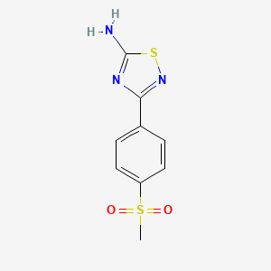 molecular formula C9H9N3O2S2 B8753416 3-(4-(Methylsulfonyl)phenyl)-1,2,4-thiadiazol-5-amine 
