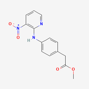 molecular formula C14H13N3O4 B8753425 [4-(3-Nitro-pyridin-2-ylamino)-phenyl]-acetic acid methyl ester 