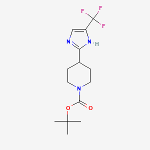 molecular formula C14H20F3N3O2 B8753452 tert-butyl 4-(4-(trifluoromethyl)-1H-imidazol-2-yl)piperidine-1-carboxylate 