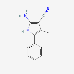 molecular formula C12H11N3 B8753471 2-amino-4-methyl-5-phenyl-1H-pyrrole-3-carbonitrile CAS No. 61404-76-0