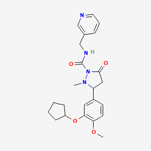 molecular formula C23H28N4O4 B8753516 3-(3-cyclopentyloxy-4-methoxyphenyl)-2-methyl-5-oxo-N-(pyridin-3-ylmethyl)pyrazolidine-1-carboxamide 