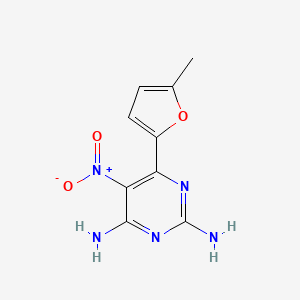 molecular formula C9H9N5O3 B8753531 6-(5-Methyl-2-Furyl)-5-Nitropyrimidine-2,4-Diamine 