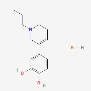 molecular formula C14H20BrNO2 B8753593 1,2-Benzenediol, 4-(1,2,5,6-tetrahydro-1-propyl-3-pyridinyl)-, hydrobromide CAS No. 83010-40-6