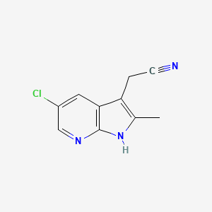 1H-Pyrrolo[2,3-b]pyridine-3-acetonitrile, 5-chloro-2-methyl-