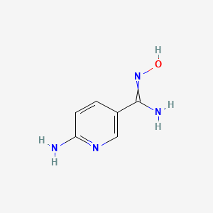 molecular formula C6H8N4O B8753748 6-Amino-N-hydroxypyridine-3-carboximidamide 