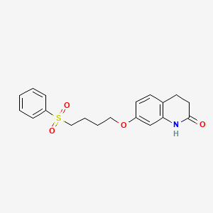 molecular formula C19H21NO4S B8753752 7-[4-(phenylsulfonyl)butoxy]-3,4-dihydroquinolin-2(1H)-one 