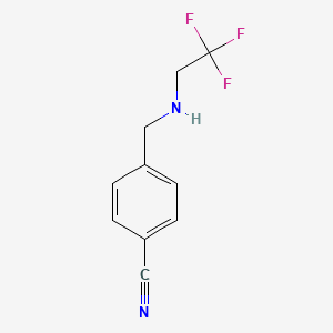 molecular formula C10H9F3N2 B8753857 4-[(2,2,2-Trifluoroethylamino)-methyl]-benzonitrile 