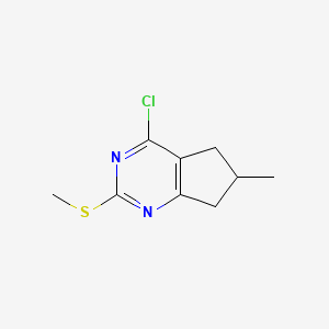 molecular formula C9H11ClN2S B8753937 4-chloro-6-methyl-2-(methylthio)-6,7-dihydro-5H-cyclopenta[d]pyrimidine 