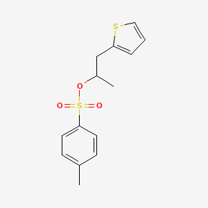 molecular formula C14H16O3S2 B8754024 1-Thiophen-2-ylpropan-2-yl 4-methylbenzenesulfonate CAS No. 60555-54-6