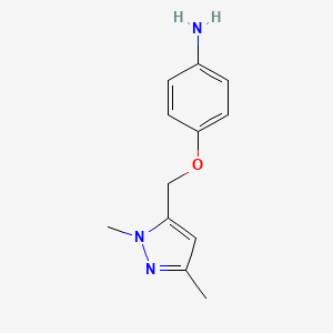 molecular formula C12H15N3O B8754056 4-[(1,3-dimethyl-1H-pyrazol-5-yl)methoxy]aniline 