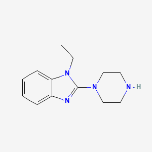 molecular formula C13H18N4 B8754069 1H-Benzimidazole, 1-ethyl-2-(1-piperazinyl)- CAS No. 145909-56-4