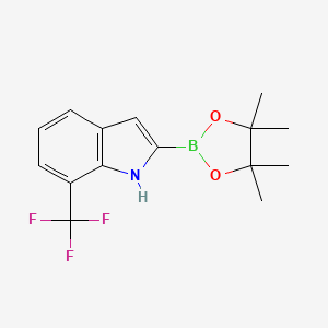 molecular formula C15H17BF3NO2 B8754400 2-(4,4,5,5-Tetramethyl-1,3,2-dioxaborolan-2-YL)-7-(trifluoromethyl)-1H-indole 