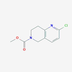 molecular formula C10H11ClN2O2 B8754475 Methyl 2-chloro-7,8-dihydro-1,6-naphthyridine-6(5H)-carboxylate 