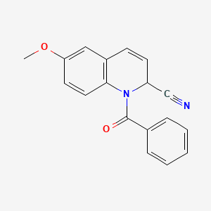 molecular formula C18H14N2O2 B8754550 1-benzoyl-6-methoxy-2H-quinoline-2-carbonitrile CAS No. 6334-31-2