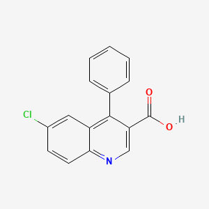 molecular formula C16H10ClNO2 B8754559 3-Quinolinecarboxylic acid, 6-chloro-4-phenyl- CAS No. 128831-20-9