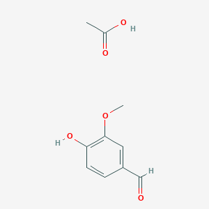 molecular formula C10H12O5 B8754564 acetic acid; 4-hydroxy-3-methoxy-benzaldehyde;4-Formyl-2-methoxyphenyl acetate 