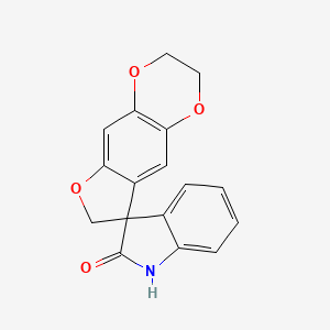 molecular formula C17H13NO4 B8754738 Spiro[furo[2,3-g]-1,4-benzodioxin-8(7H),3'-[3H]indol]-2'(1'H)-one, 2,3-dihydro 