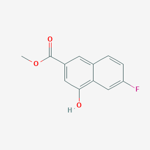 molecular formula C12H9FO3 B8754788 6-Fluoro-4-hydroxy-naphthalene-2-carboxylic acid methyl ester 