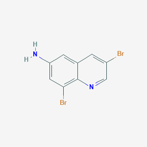 molecular formula C9H6Br2N2 B8754823 3,8-Dibromoquinolin-6-amine 
