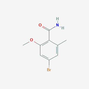 molecular formula C9H10BrNO2 B8754858 4-Bromo-2-methoxy-6-methylbenzamide 