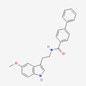 molecular formula C24H22N2O2 B8754872 N-[2-(5-METHOXY-1H-INDOL-3-YL)ETHYL]-[1,1'-BIPHENYL]-4-CARBOXAMIDE 