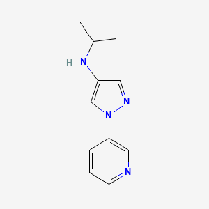 molecular formula C11H14N4 B8755030 Pyridine, 3-(4-(isopropylamino)pyrazol-1-yl)- CAS No. 28466-02-6