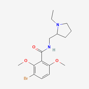 molecular formula C16H23BrN2O3 B8755094 3-bromo-N-[(1-ethylpyrrolidin-2-yl)methyl]-2,6-dimethoxybenzamide 