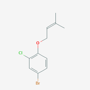 molecular formula C11H12BrClO B8755155 4-Bromo-2-chloro-1-[(3-methylbut-2-en-1-yl)oxy]benzene CAS No. 1350761-31-7
