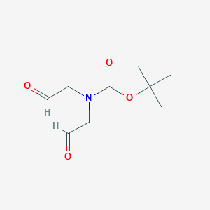molecular formula C9H15NO4 B8755175 Carbamic acid, N,N-bis(2-oxoethyl)-, 1,1-dimethylethyl ester CAS No. 103898-12-0