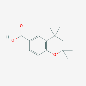 molecular formula C14H18O3 B8755191 2,2,4,4-Tetramethyl-3,4-dihydro-2H-1-benzopyran-6-carboxylic acid CAS No. 135963-47-2