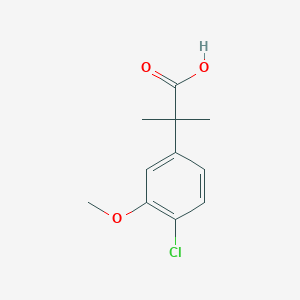molecular formula C11H13ClO3 B8755195 2-(4-Chloro-3-methoxyphenyl)-2-methylpropanoic acid 