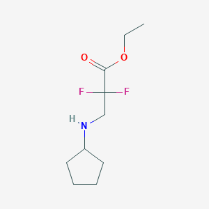 molecular formula C10H17F2NO2 B8755301 Ethyl 3-(cyclopentylamino)-2,2-difluoropropanoate 