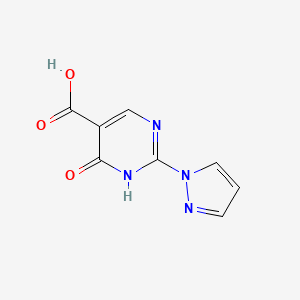 molecular formula C8H6N4O3 B8755304 4-hydroxy-2-(1H-pyrazol-1-yl)pyrimidine-5-carboxylic acid 