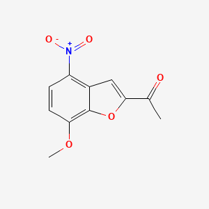 molecular formula C11H9NO5 B8755317 2-Acetyl-7-methoxy-4-nitrobenzofuran CAS No. 83767-16-2