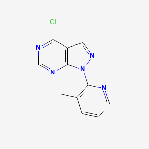 molecular formula C11H8ClN5 B8755335 4-Chloro-1-(3-methylpyridin-2-YL)-1H-pyrazolo[3,4-D]pyrimidine 